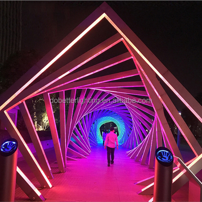 Led esterno decorato arco tunnel tempo intelligente induzione interattiva cambiamento di colore 3D motif luci