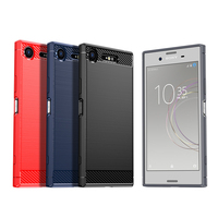 Luxury Soft TPU Shockproof Carbon Fiber Mobile Back Cover For Sony Xperia XZ1 Compact XZ3 XZ2 Phone Case
