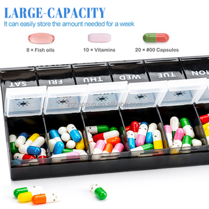 Usine grande capacité PP hebdomadaire pilule boîte de rangement 7 jours 2 fois par jour 14 compartiments AM.PM.mo rning <span class=keywords><strong>soir</strong></span>ée pilule organisateur boîte - Product Image 2