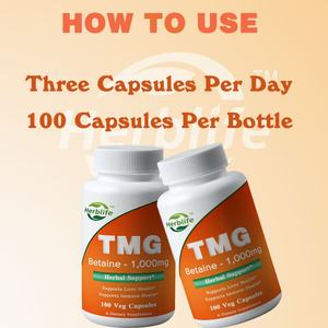 Venta Caliente OEM - Personalizable - TMG Betaína (Trimetilglicina) 1,000 Mg, Apoyo Hepático*, 100 Cápsulas - Product Image 3