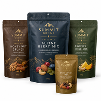 Sachet Doypack Premium pour Bouchées de Fromage, avec Soufflet Latéral, Finition Mate, Fermeture Zip, Qualité Alimentaire, pour Snacks Enfants, 4oz 6oz