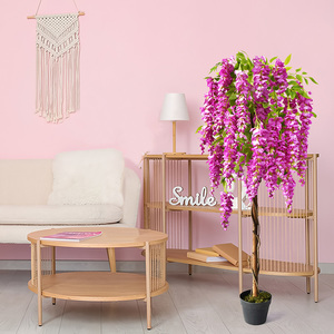 Maceta con Flores <span class=keywords><strong>de</strong></span> Glicinia Artificiales Decorativas, 150 cm <span class=keywords><strong>de</strong></span> Altura, Tronco <span class=keywords><strong>de</strong></span> Plástico, Ecológica, Duradera, Ideal para Bodas y <span class=keywords><strong>Navidad</strong></span> - Product Image 1