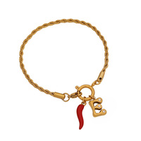 Bracelet en acier inoxydable 316L plaqué or 18 carats, 26 lettres, style punk, bijoux de mode inaltérables, avec pendentif breloque piment