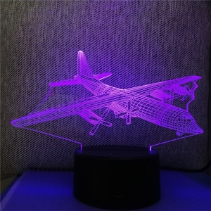 Nouvelle lampe de nuit 3D en forme d'<span class=keywords><strong>avion</strong></span>, LED tactile, mini lampe de table moderne, 7 couleurs changeantes, lampe d'intérieur, cadeau pour enfants, jouet - Product Image 5