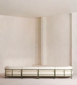 Mobilier d'extérieur de patio modulaire de luxe contemporain haut de gamme canapé à cadre en aluminium élégant et concis - Product Image 3