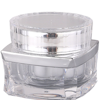 Pot à crème carré transparent en acrylique 15g 30g 50g, personnalisable en couleur, impression sérigraphique, cosmétique personnel