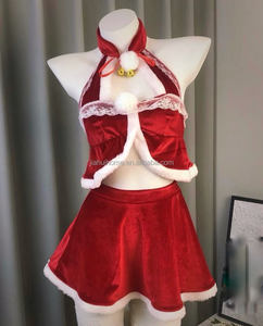A basso prezzo all'ingrosso abito di natale coniglietto di Lingerie erotica oro velluto seduzione passioni uniforme erotico canotta gonna - Product Image 1