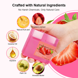 <span class=keywords><strong>Sapone</strong></span> Solido Artigianale alla Fragola 100g - Trattamento Schiarente Anti-<span class=keywords><strong>Acne</strong></span>, Pulizia dei Pori, Controllo del Sebo <span class=keywords><strong>per</strong></span> Viso e Corpo - Product Image 3