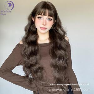 วิกผมคลุมศีรษะเต็มศีรษะสำหรับผู้หญิง <span class=keywords><strong>ผม</strong></span><span class=keywords><strong>ยาว</strong></span>หยิกเป็นลอนธรรมชาติ ดูฟู ดูสบายๆ แบบด้าน ผ้าไหมม้วน สไตล์เกาหลี สไตล์หวาน ผลิตด้วยเครื่องจักร - Product Image 5