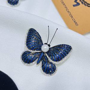 เข็มกลัดรูปดอกไม้ผีเสื้อประดับเพชรซิคอนขนาดใหญ่ ดีไซน์หรูหรา ขายดี แฟชั่นนำเข้า ให้ความรู้สึกเบาสบายและสง่างาม - Product Image 2