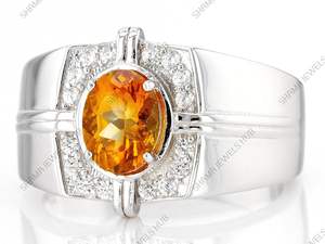 Anillo de Compromiso Halo Único de Citrino Delicado Hecho a Mano y Personalizado, Chapado en Oro de 18K, Certificado por Terceros - Product Image 4