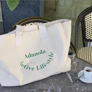 กระเป๋าผ้าแคนวาสขนาดใหญ่สำหรับผู้หญิงขนาดใหญ่โอเวอร์ไซส์ออกแบบได้ตามต้องการกระเป๋าถือผ้าฝ้ายสำหรับไปปาร์ตี้วันหยุดสุดสัปดาห์ - Product Image 3