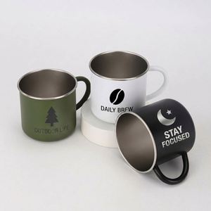 แก้วกาแฟสแตนเลสแบบชั้นเดียวขนาด 400 มล. พร้อมหูจับ สำหรับขายส่ง ปรับแต่งได้ตามต้องการ เหมาะสำหรับเป็นของขวัญส่งเสริมการขาย - Product Image 6