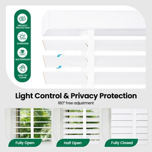 Fournisseur en gros, usine directe, stores verticaux motorisés intelligents occultants en bois massif pour fenêtres françaises - Product Image 2