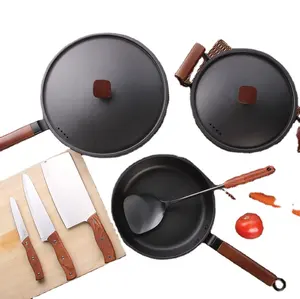 5 pcs铸铁定制专业制造铸铁不粘锅炊具套装烹饪