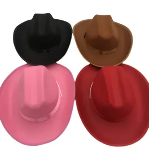Toptan kovboy şerifi şapka çocuklar için yenilik çocuk batı kovboy şapkaları çocuklar doğum günleri için rozeti ile parti iyilik