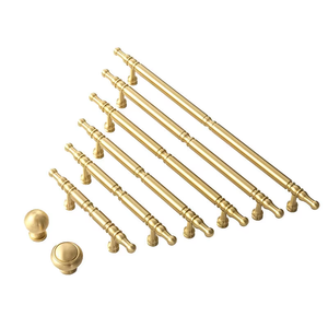 Longs boutons d'armoire en laiton doré tiroir porte tirer t-bars pour cuisine commode chambre salle de bain meubles antioxydant protégé - Product Image 3