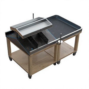 Mesa de Clasificación de Productos de Acero Inoxidable Highbright con Base de Madera para Supermercados y Tiendas de Abarrotes - Product Image 1