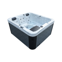 Spa extérieur moderne Balboa rectangulaire pour 4 personnes, écologique, autoportant, 1,9 x 1,7 m, bain à remous massant pour jardin JW-2230