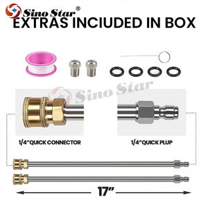 भारी शुल्क 4000psi स्टेनलेस स्टील 15 "सतह क्लीनर 3 पहियों का दबाव कार धोने के लिए 2 एक्सटेंशन वांड अटैचमेंट के साथ - Product Image 4