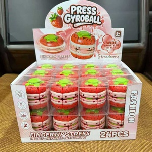 ของเล่นฟิดเจ็ตสปินเนอร์รูปผลไม้ 4 แบบ ขายดีที่สุด กดหมุนคลายเครียด ของเล่นรูปแตงโม สตรอว์เบอร์รี แบบกล่องสุ่ม - Product Image 4
