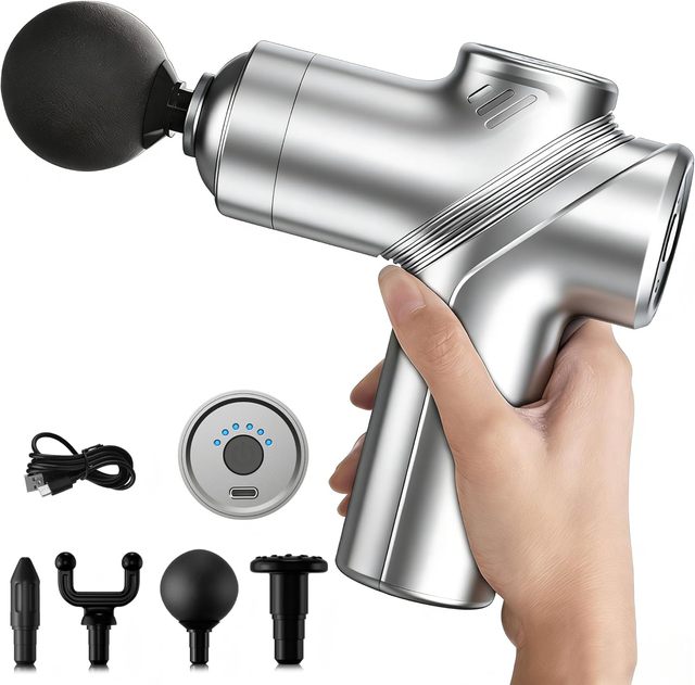 Professional Portable Mini Cordless Fitness Handheld Massager Body Fascial Gun Deep Tissue Muscle Percussion Massage Function