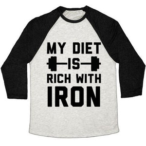 La mia dieta è ricca di ferro, maglietta da baseball unisex in tessuto tri-blend - Product Image 3