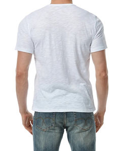 Vente en gros Chemise Henry d'été décontractée de couleur blanche et solide à manches courtes pour homme T-shirt athlétique de sport coupe ajustée - Product Image 6