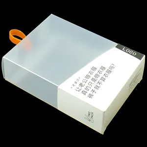 Caja de plástico de pvc con logotipo personalizado, embalaje de plástico esmerilado para ropa interior masculina