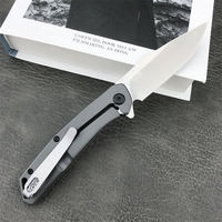 Couteau pliant de poche de qualité industrielle avec manche en acier inoxydable 440, lame 8Cr13Mov, dureté 58HRC, couteau tactique de camping EDC OEM