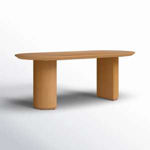 Mesa de comedor ovalada de haya Abberton hecha a mano, silueta sencilla y Curvas elegantes, madera maciza y de ingeniería secada al horno - Product Image 1