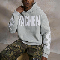 Sweat à capuche surdimensionné de luxe pour homme en coton épais de haute qualité, broderie personnalisée, 460 g/m², coupe ample