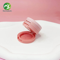Boîte à poudre cylindrique portable en plastique PP multicouche écologique avec miroir, personnalisable, pour outils de maquillage, emballage vide en gros