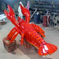 Crabe géant en fibre de verre grandeur nature, sculpture de homard en fibre de verre, statue de homard en fibre de verre pour l'extérieur