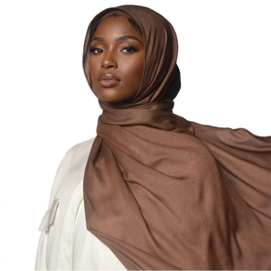 <b>Women</b> Solid Color Long Hijab Lightweight Chiffon Scarf for Daily Wear All Seasons Modest Fashion <b>Wrap</b> - Product Image 1