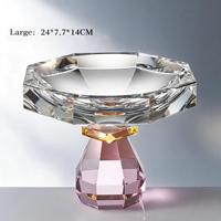 Ornement de maison en cristal géométrique de luxe nordique, coloré, taillé en diamant, en forme de champignon sur piédestal, fait main, durable