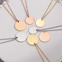 Breloques de bijoux personnalisées avec logo gravé, breloques vierges pour colliers, breloques en acier inoxydable en forme de cœur, rondes, ovales, pour colliers, bracelets, breloques métalliques gravées au laser