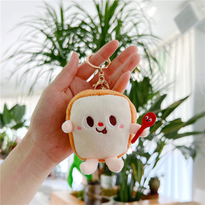 Kawaii thực phẩm <span class=keywords><strong>Keychain</strong></span> bánh mì hamburger Hot Dog khoai tây chiên khoai tây chiên sang trọng búp bê mềm nhồi sang trọng Mặt Dây chuyền móc khóa lấy máy Búp bê đồ chơi - Product Image 6