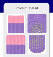 Poignée personnalisée avec votre logo jacquard ou brodé Semelle éponge en silicone souple Pilate Yoga Wear Chaussettes