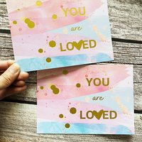 Tarjetas de Felicitación con Diseño de Logotipo Personalizado, Papel Artístico, Doble Cara, con Lámina Dorada, para Cumpleaños, Bodas, Negocios, Tarjetas de Agradecimiento, Postales