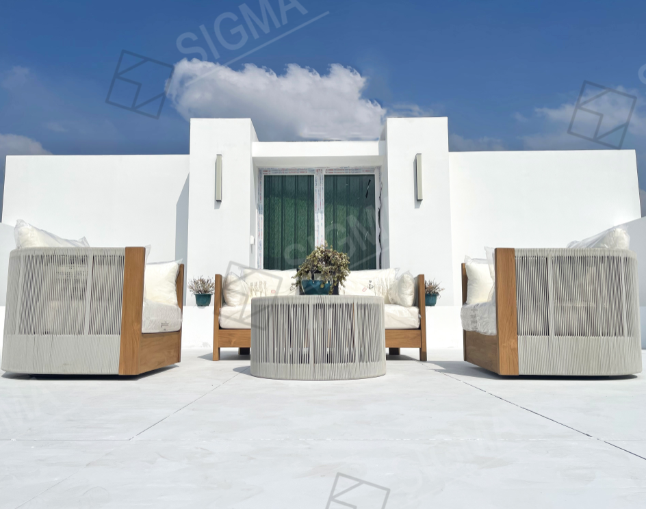 Outdoor Furniture Set Garden Sofa Set Teak Wood Lounge Chair Luxury Dining Table Chaise  Sofa Queen Bed Frame