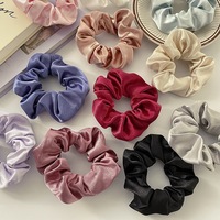 Popular barato Color sólido blanco brillante satén elástico lazos para el cabello bandas Bling reflectante satén Scrunchies mujeres accesorios para el cabello