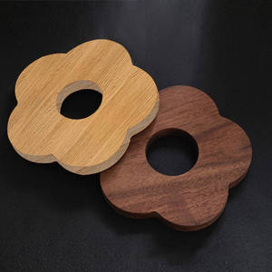 Noyer Trivet Set <span class=keywords><strong>Puzzle</strong></span> Design, Tapis Résistant À La Chaleur pour Pots Bols Tasses, Protection De Table De Surface Sans Éclats - Product Image 4