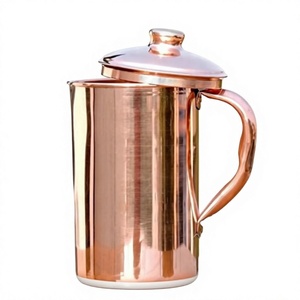 Hammered Copper Water Pitcher with Lid 1.7L Classic Design Eco-Friendly Handmade Drinking Jug for Wedding and Party Use - Product Image 4