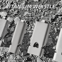Sifflet double à trois tubes en aluminium Pioneer EDC Factory Stock 5,2x2,5x1,7cm pour outils EDC, camping portable et survie en extérieur