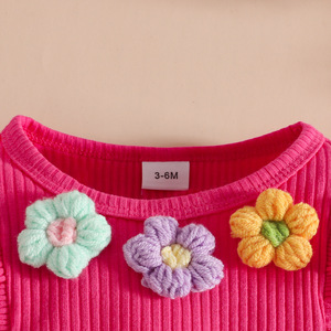 Ensemble de vêtements pour tout-petits filles 0-3 <span class=keywords><strong>ans</strong></span> Automne/Hiver 2025 : Haut décontracté à manches longues à motif floral, <span class=keywords><strong>pantalon</strong></span> évasé et bandeau à nœud - Product Image 5