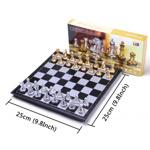 Juego de ajedrez medievales con ajedrez de alta calidad, 32 piezas de ajedrez de oro y plata, juego de mesa magnético, szachy - Product Image 6