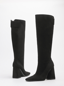 Giày bốt cao đến đầu gối nữ chất liệu da lộn mũi vuông 1229-7, gót cao 9.5cm, bộ sưu tập Thu Đông, kiểu dáng thời trang dành cho nữ - Product Image 4