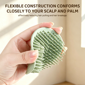แปรงนวดหนังศีรษะแบบ TPU รู<span class=keywords><strong>ป</strong></span><span class=keywords><strong>ทรง</strong></span>ใบไม้ ยืดหยุ่นได้ ซี่แ<span class=keywords><strong>ป</strong></span>รงยาวและสั้น สำหรับทำความสะอาดอย่างล้ำลึก ยี่ห้อ OEM ยอดนิยม - Product Image 3