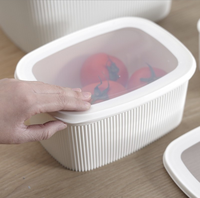 Boîtes de conservation alimentaire rectangulaires en plastique avec couvercles pour fruits, légumes et organisation du réfrigérateur